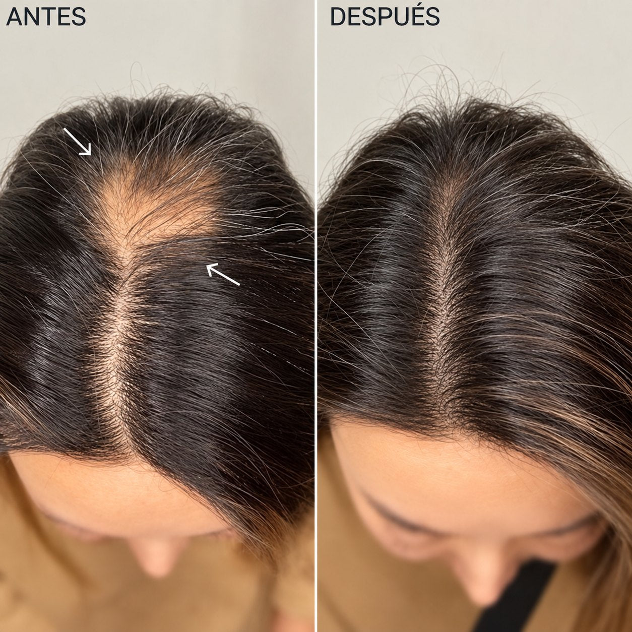 Resultados de crecimiento capilar en mujeres